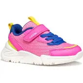Geox J LOFTUS GIRL Atmungsaktiver, bequemer Sneaker für Mädchen, Rosa, mit Klettverschluss