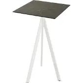 Essentials Infinity Tripod Stehtisch Weiß frame + Midnight Marble HPL 70x70 cm