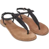 Lazamani Sandalen Damen Schwarz Leder
