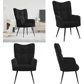 vidaXL Relaxsessel Schwarz Samt - Relaxsessel - Sessel - Armsessel - Relaxstuhl