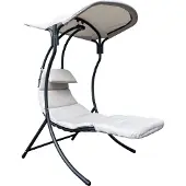 Leco , Garten Schaukelliege mit Sonnendach "Dream Chair 2.0", lichtgrau, 110 x 183 x 200 cm (L x B x H)