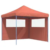 The Living Store Partyzelt Faltbar Pop-Up mit 2 Seitenteilen Terrakottarot