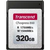 Transcend CFexpress 860, 320 GB, CFexpress, 1750 MB/s, 1500 MB/s, Schwarz
