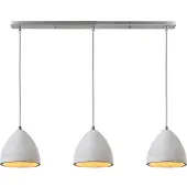 SalesFever Hängelampe | 3-flammig | Lampenschirm Beton | Aufhängung Metall | B 66 x T 15 x H 120 cm | grau