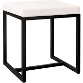 CLP Sitzhocker Barci Mit Schwarzem Gestell Creme/Kunstleder