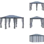 vidaXL Pavillon mit Mückennetze 3x4 m Anthrazit Stahl - Pavillons & Partyzelte