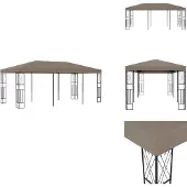 vidaXL Pavillon 6x3 m Taupe Stoff - Pavillons & Partyzelte