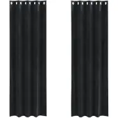 vidaXL Verdunkelungsvorhänge 2 pcs Schwarz 140 x 260 cm Samt