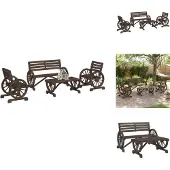 vidaXL 4-tlg. Garten-Lounge-Set Massivholz Tanne