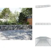 vidaXL Gabione mit Deckel 500x100x50 cm Verzinktes Eisen