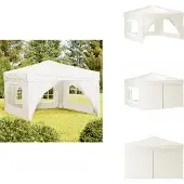 vidaXL Partyzelt Faltbar mit Seitenwänden Creme 3x3 m - Pavillons & Partyzelte