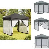 vidaXL Partyzelt Faltbar mit Seitenwänden Anthrazit 2x2 m - Pavillons & Partyzelte