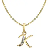 Trendor 41520-K Buchstaben-Anhänger K Gold 333/8K mit vergoldeter Silberkette
