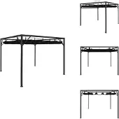 vidaXL Gartenpavillon mit ausziehbarem Dach 3×3 m Anthrazit - Pavillons & Partyzelte