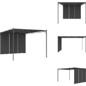 vidaXL Gartenpavillon mit Seitenvorhang 4x3x2,25 m Anthrazit - Pavillons & Partyzelte