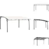 vidaXL Garten-Sonnenschutz 4x3x2,55 m Cremeweiß - Pavillons & Partyzelte