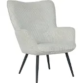 ByLiving Sessel Uta / Grob-Cord off-white / Gestell schwarz pulverbeschichtet / Relaxsessel /Armlehnen-Sessel / B 72, H 97, T 80 cm