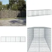 vidaXL Gabione mit Deckel 500x100x100 cm Verzinktes Eisen