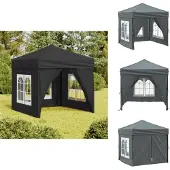 vidaXL Partyzelt Faltbar mit Seitenwänden Anthrazit 2x2 m - Pavillons & Partyzelte