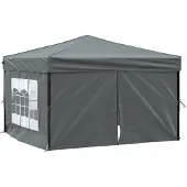 vidaXL Partyzelt Faltbar mit Seitenwänden Anthrazit 3x3 m - Pavillons & Partyzelte