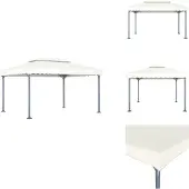 vidaXL Pavillon 400 x 300 cm Creme Aluminium - Pavillons & Partyzelte