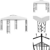 vidaXL Pavillon 3x3 m Weiß 180 g/m² - Pavillons & Partyzelte