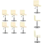 vidaXL Esszimmerstühle 6 Stk. Drehbar Creme Stoff