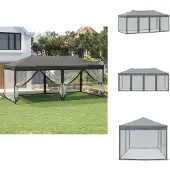 vidaXL Partyzelt Faltbar mit Seitenwänden Anthrazit 3x6 m - Pavillons & Partyzelte