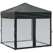 vidaXL Partyzelt Faltbar mit Seitenwänden Schwarz 2x2 m - Pavillons & Partyzelte