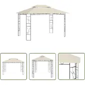 The Living Store Pavillon 4x3x2,7 m Creme 160 g/m²