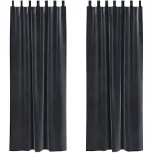 vidaXL Verdunkelungsvorhänge 2 pcs Dunkelgrau 140 x 225 cm Samt