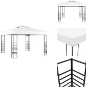 vidaXL Gartenpavillon 3×3 m Weiß - Pavillons & Partyzelte
