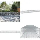 vidaXL Gabione mit Deckel 600x100x50 cm Verzinktes Eisen