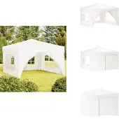 vidaXL Partyzelt Faltbar mit Seitenwänden Weiß 3x3 m - Pavillons & Partyzelte