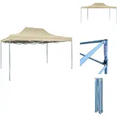 vidaXL Profi-Partyzelt Faltbar 3×4 m Stahl Creme - Pavillons & Partyzelte