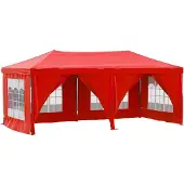 vidaXL Partyzelt Faltbar mit Seitenwänden Rot 3x6 m - Pavillons & Partyzelte