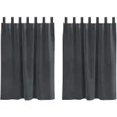 vidaXL Verdunkelungsvorhänge 2 pcs Hellgrau 140 x 140 cm Samt