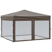 The Living Store Partyzelt Faltbar mit Seitenwänden Taupe 3x3 m