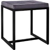 CLP Sitzhocker Barci I Moderner Hocker Hochwertiger Polsterhocker mit schwarz pulverbeschichteten Eisengestell