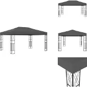 vidaXL Pavillon 3×4 m Anthrazit Stoff - Pavillons & Partyzelte