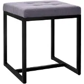 CLP Sitzhocker Barci I Moderner Hocker Hochwertiger Polsterhocker mit schwarz pulverbeschichteten Eisengestell