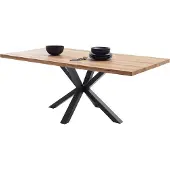 Massivart Esstisch Massivholztisch 180 cm massiv Wildeiche geölt - DEBA