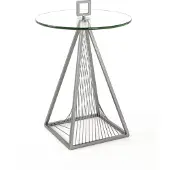 Haku Beistelltisch grau - Metall, Sicherheitsglas 10 mm, B/H/T: 45x57x45 cm