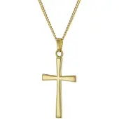 Trendor 28163 Kreuz-Anhänger 585 Gold an vergoldeter Silberkette