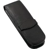 ONLINE Schreibgeräte ONLINE Echtleder-Etui Black in modischem Design als stilvolles Schreibgeräte-Accessoire, für zwei Schreibgeräte