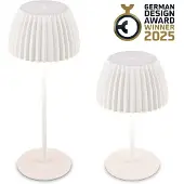 Briloner Riffle LED Tischlampe Akku Tischleuchte Höhenverstellbar Dimmbar Kabellos Weiß