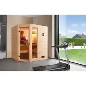 Weka Massivholzsauna 38 mm VALIDA Eck 1 GTF Sparset 1 inkl. 5,4 kW Kompakt-Ofenset, Sauna-Leuchtenset, Zubehör-Set und Duftkonzentrat x B x T x H x 189 x 139 x 204