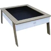 Axi Linda Sandtisch / Hochbeet mit Bodenplane / Gartenvlies | Hochbeet auf Stelzen für Garten / Balkon / Terrasse in Braun & Weiß | Auch zu nutzen als Sandkasten für Kinder
