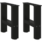 vidaXL Couchtischbeine Schwarz 2 Stk. 40x(30-31) cm Stahl