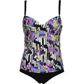 Arena Women's Bodylift Tankini Carolina C-cup Black Multi-black Größe: 42 | Tankinis Outlet | Damen | Schwarz